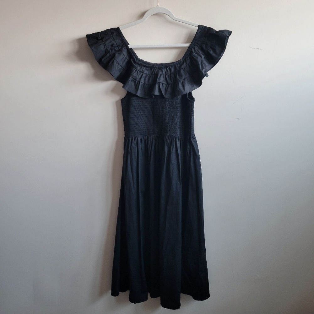 Hill House The Akilah Nap Dress Black Poplin - Picture 5 of 7